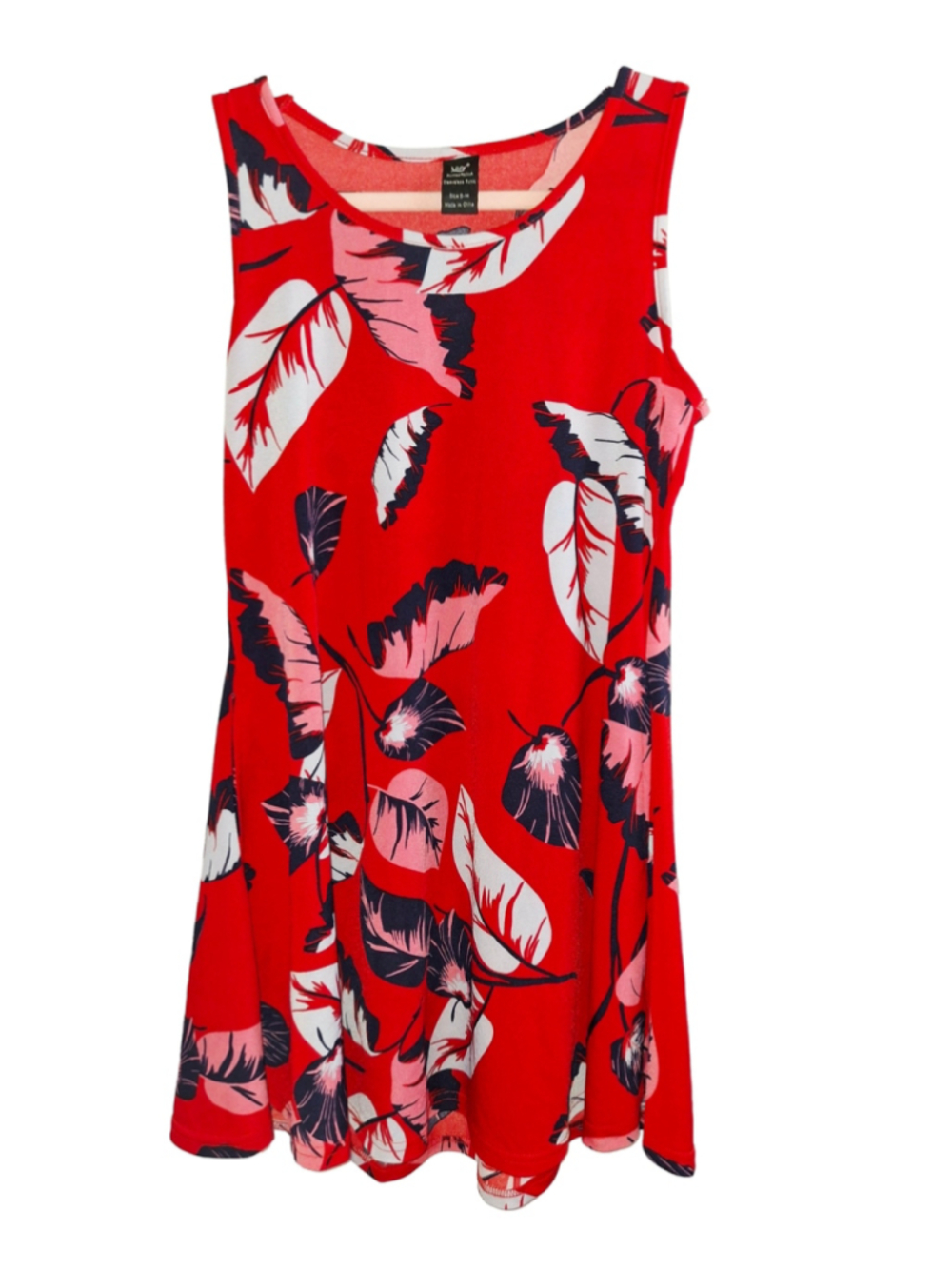 Resortcore Lildy Sleeveless Tunic Top Size S Red White Floral Print Hawaiian